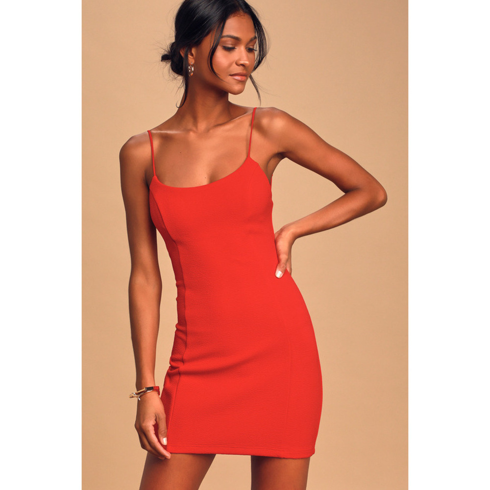 Lulus Stay Out Later Red Backless Bodycon Mini Dress - Size XS